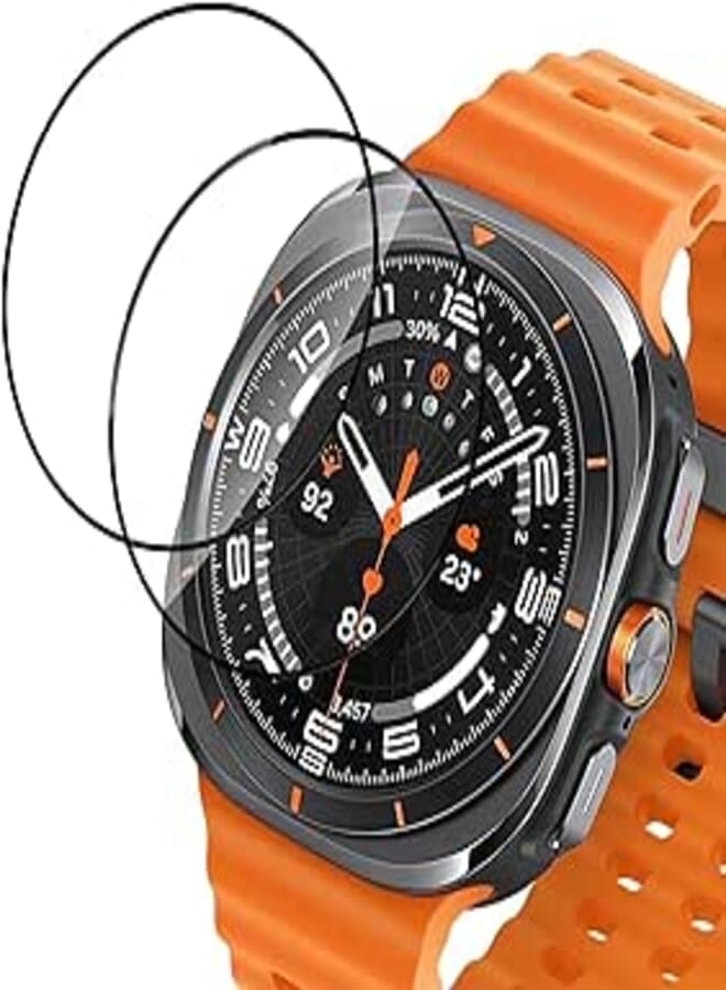 2Pack Screen Protector Compatible with Samsung Galaxy Watch 7 Ultra 47mm 2024, 3D Full Coverage PMMA Easy Installation Bubble-Free Anti-Scratch HD Clear Film for Galaxy Watch 7 Ultra 47mm